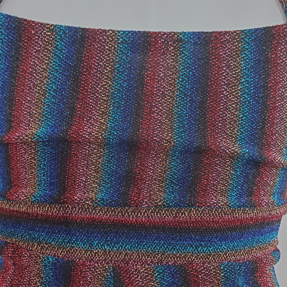 Striped Multicolor Retro 70s Inspired Jumpsuit - Picture 8 of 16
